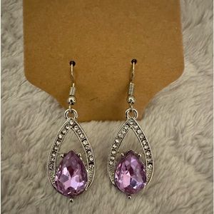 Purple and silver earrings